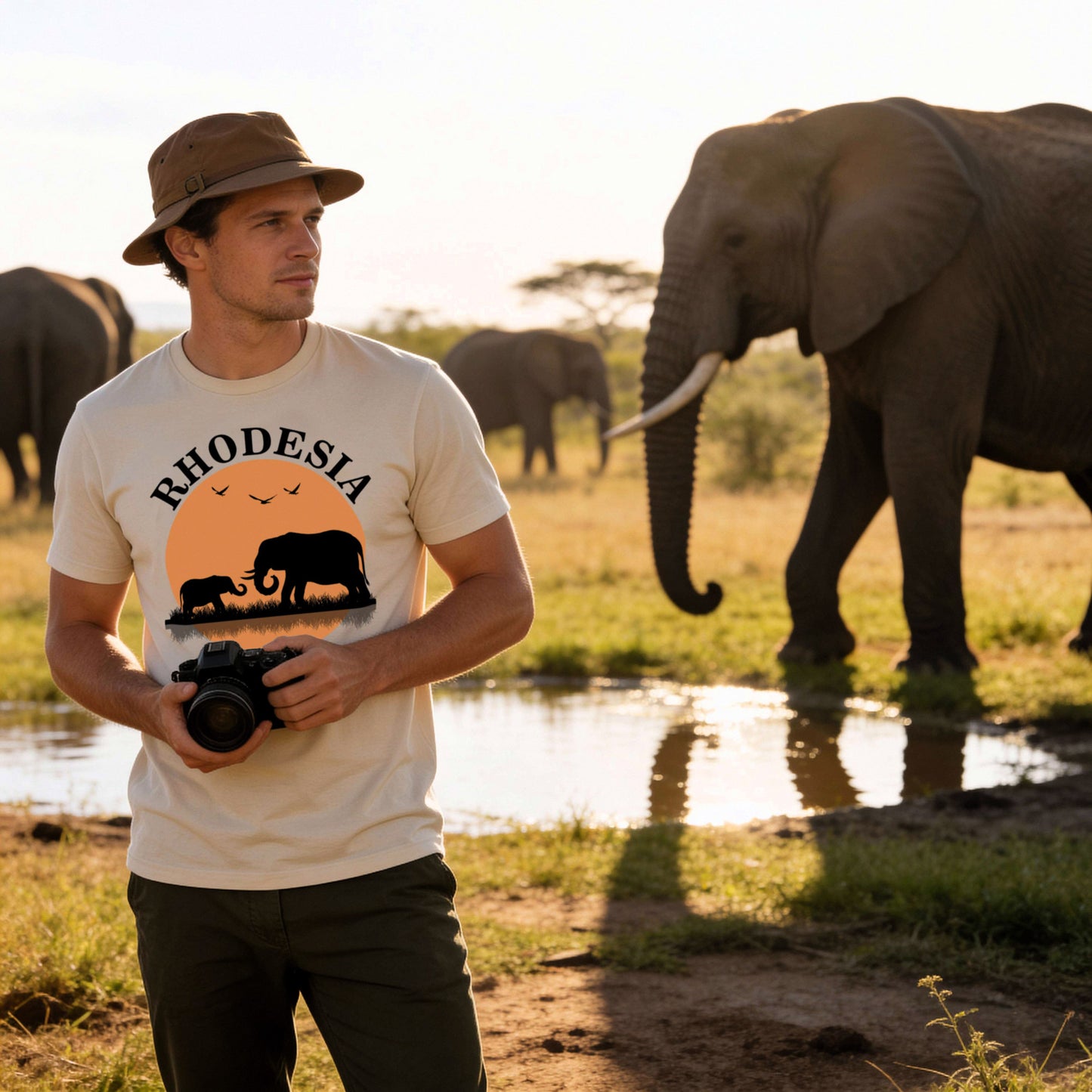 Rhodesia-Elephants-tshirt-Man-camera