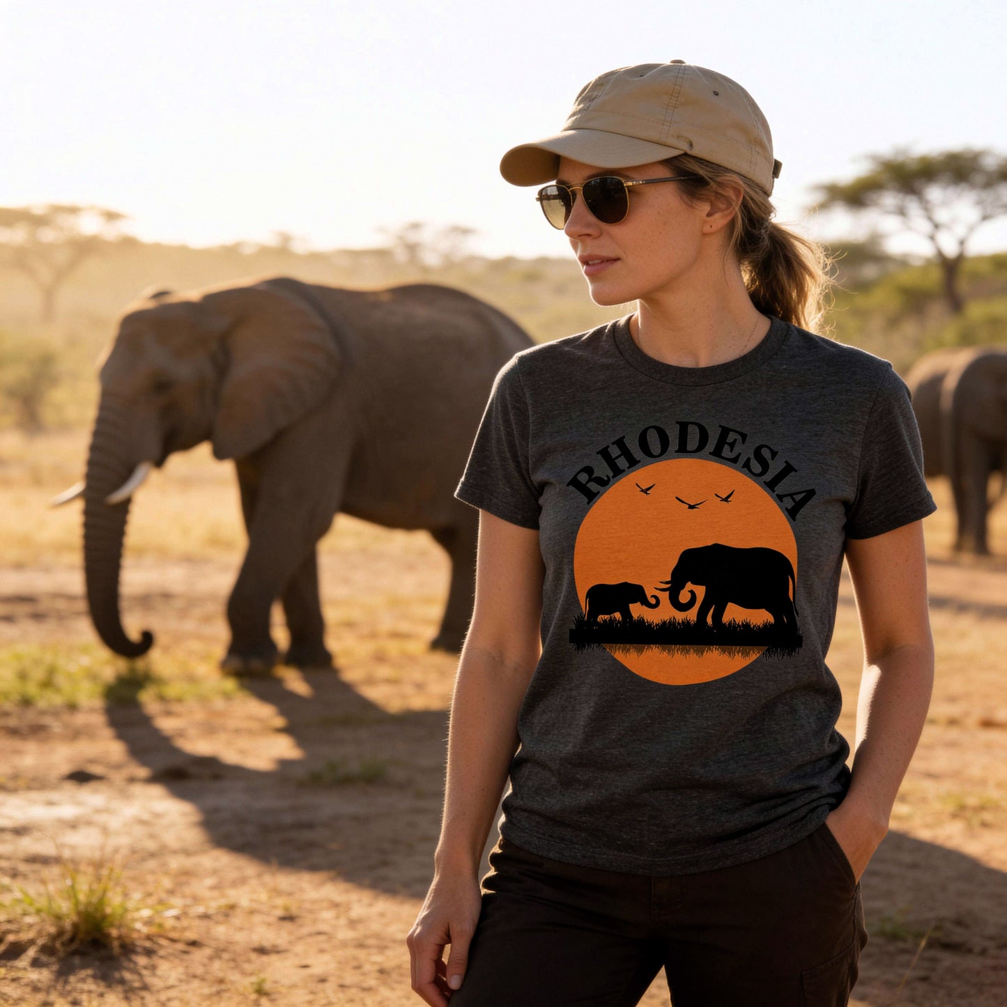 Rhodesia-Elephants-tshirt-Woman