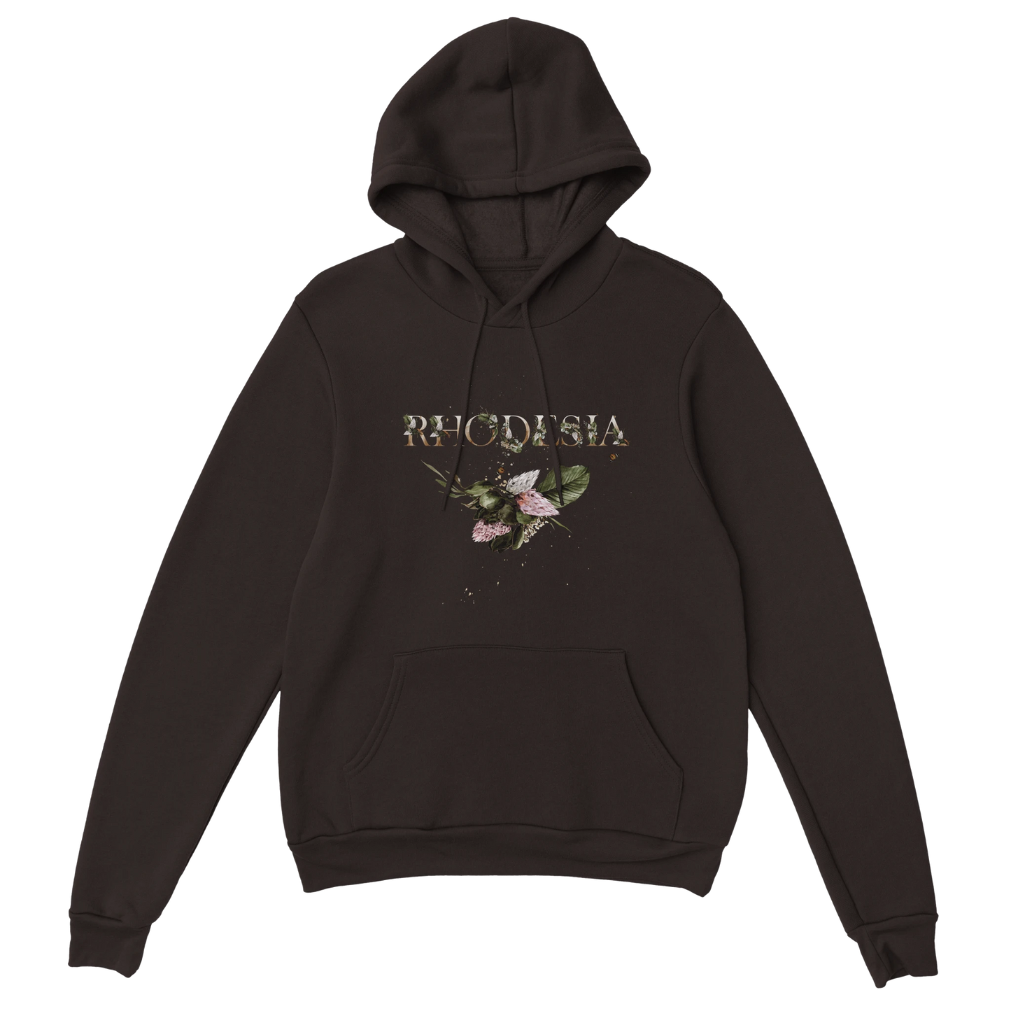 Rhodesia-Florals-Hoodie Dark Choc 2