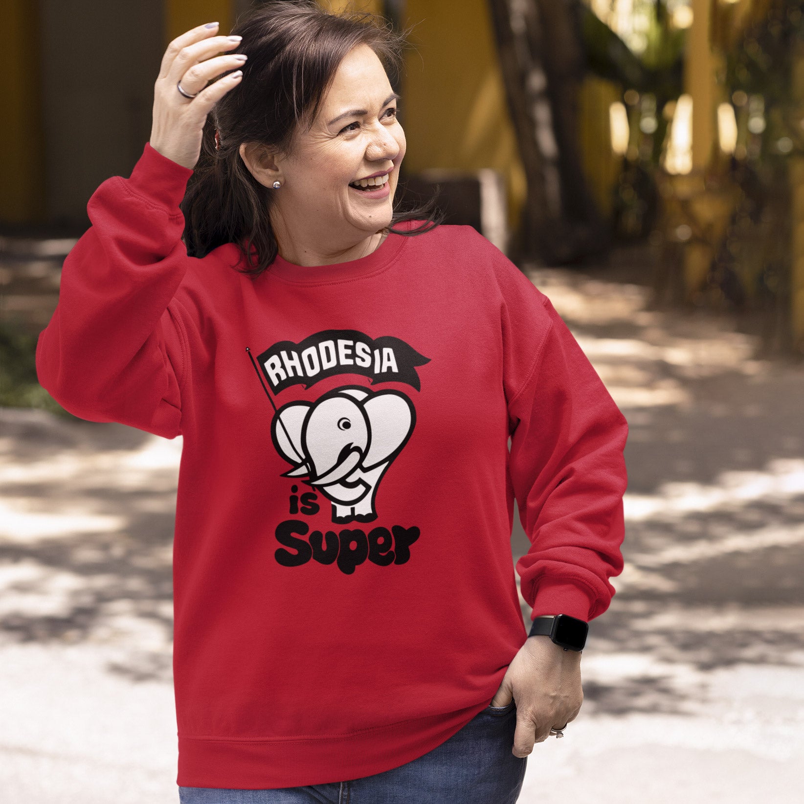 Rhodesia-Super-Sweatshirt-Red Woman