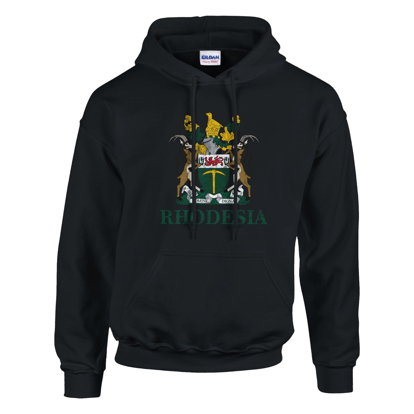 Rhodesia Coat of Arms Hoodie in Vintage Black