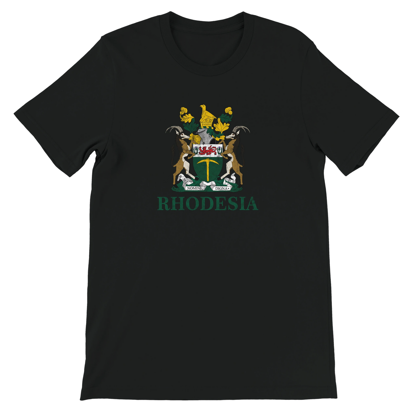 Rhodesia Coat of Arms Tshirt Vintage Black