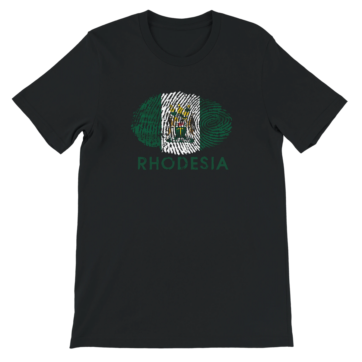 Rhodesian Flag Fingerprint Black Tshirt