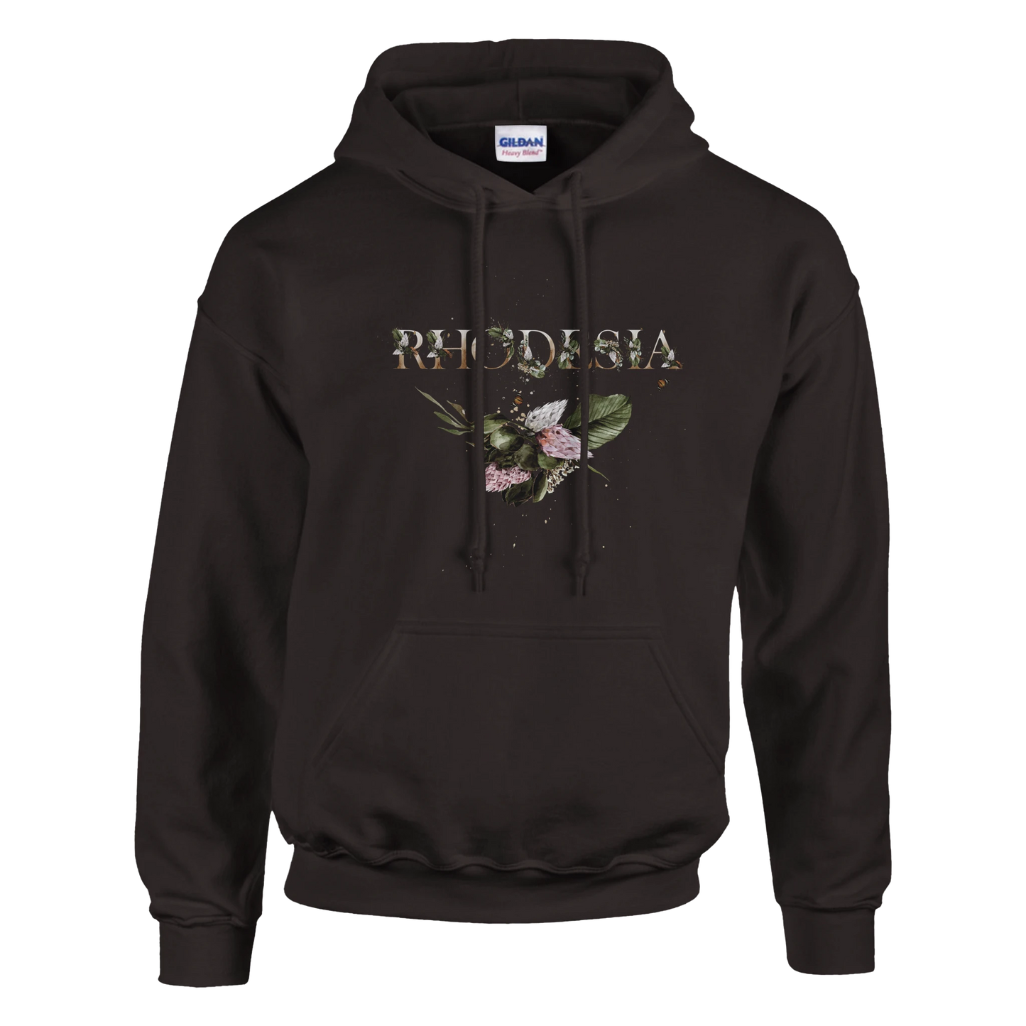 Rhodesian Florals Hoodie Dark Choc