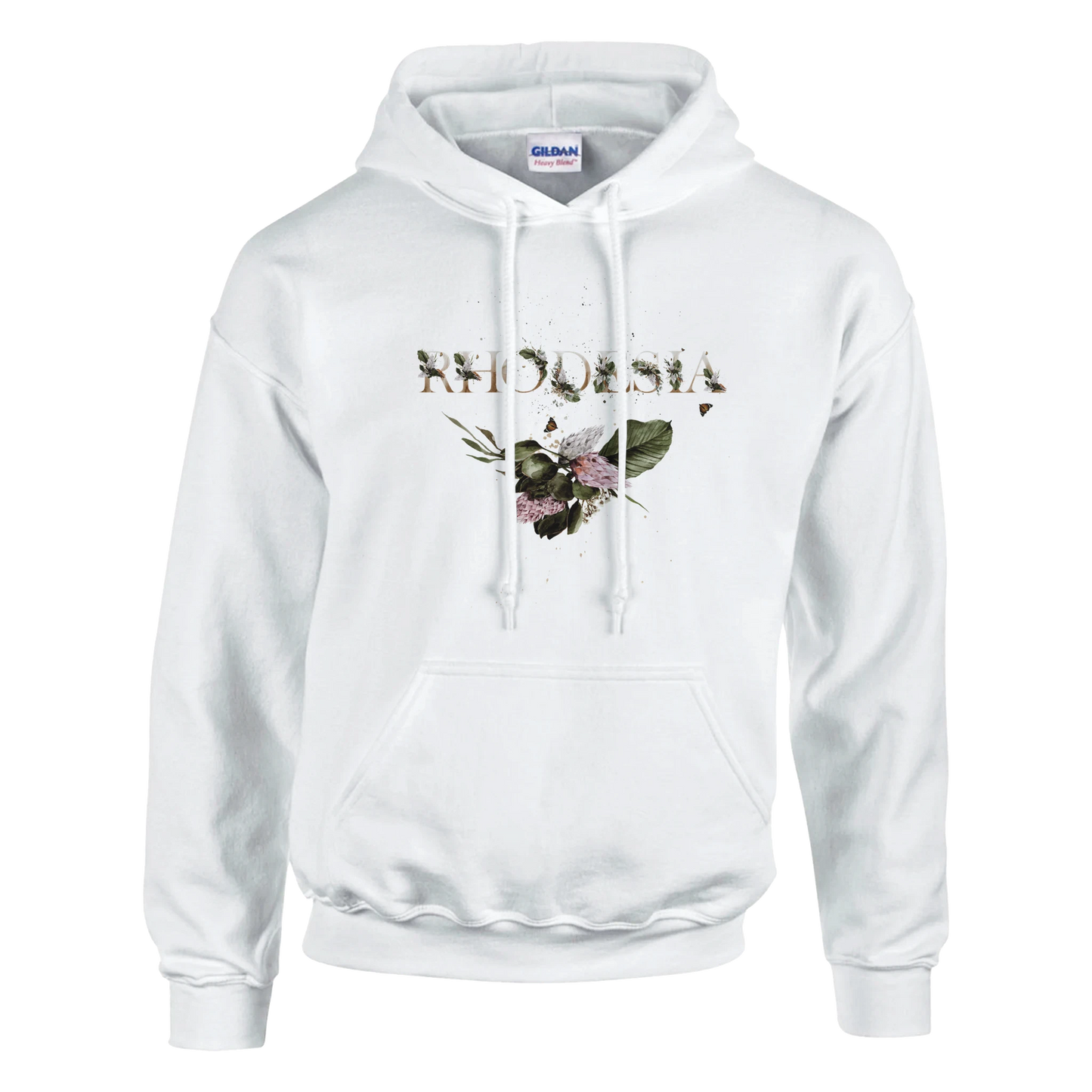 Rhodesian Florals Hoodie White