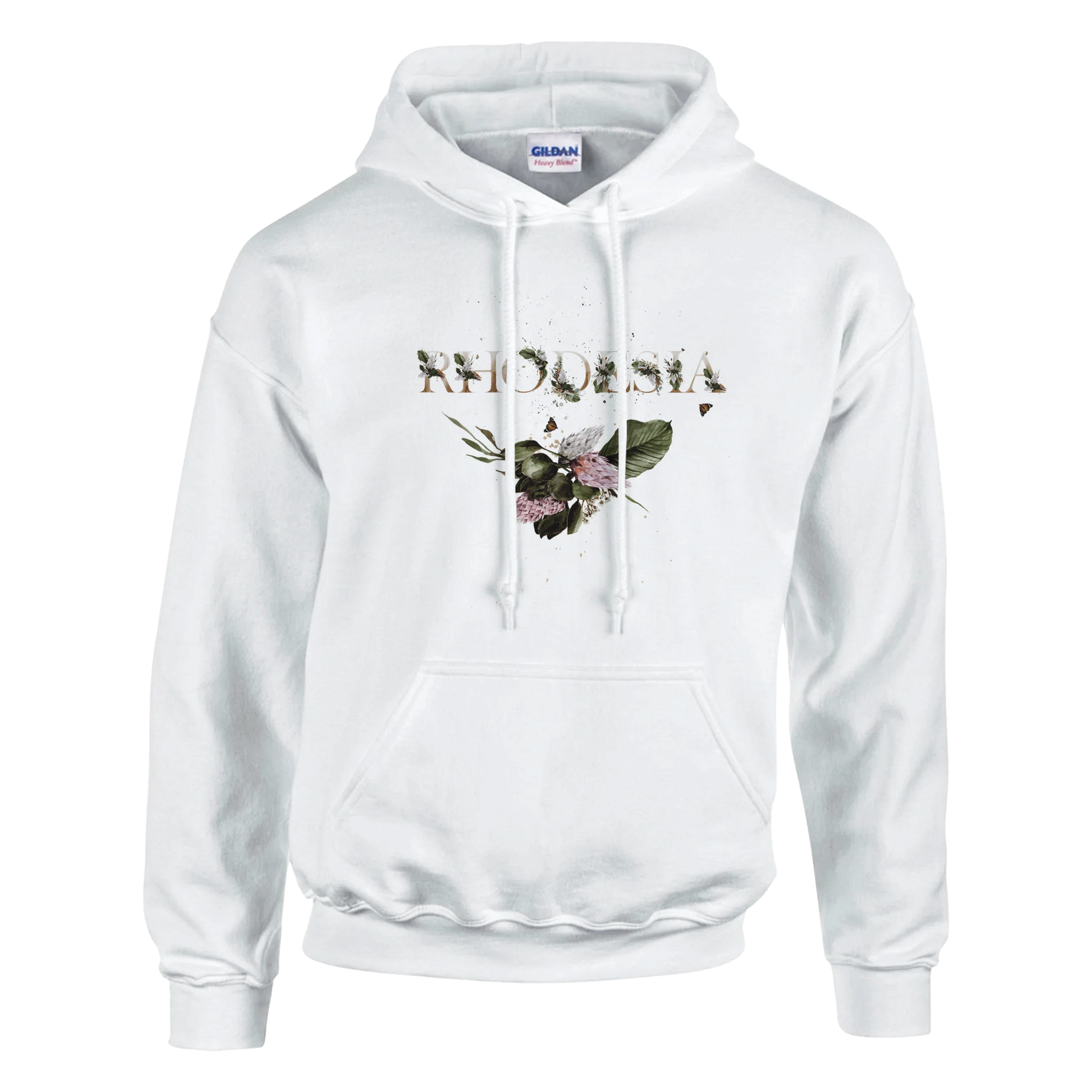 Rhodesian Florals Hoodie White